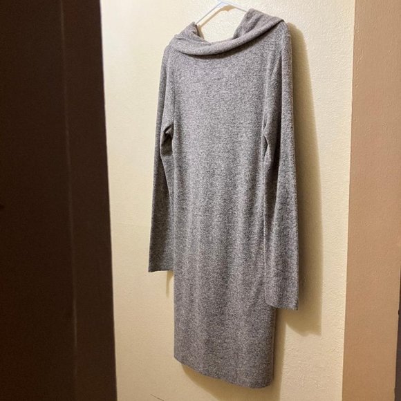 Anthropology Saturday Sunday Marled Gray Cowl Neck Sweater Dress Size Medium - Picture 2 of 5